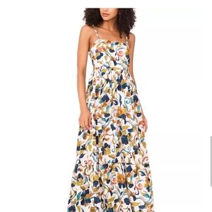 MSK Women's Printed Sleeveless Tiered Maxi Dress